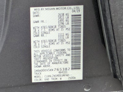 2019 Nissan Frontier SV