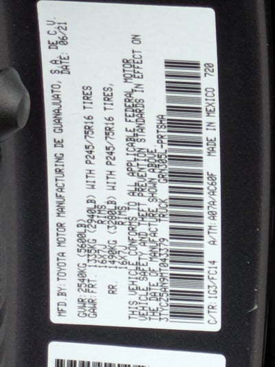 2021 Toyota Tacoma 4WD SR5