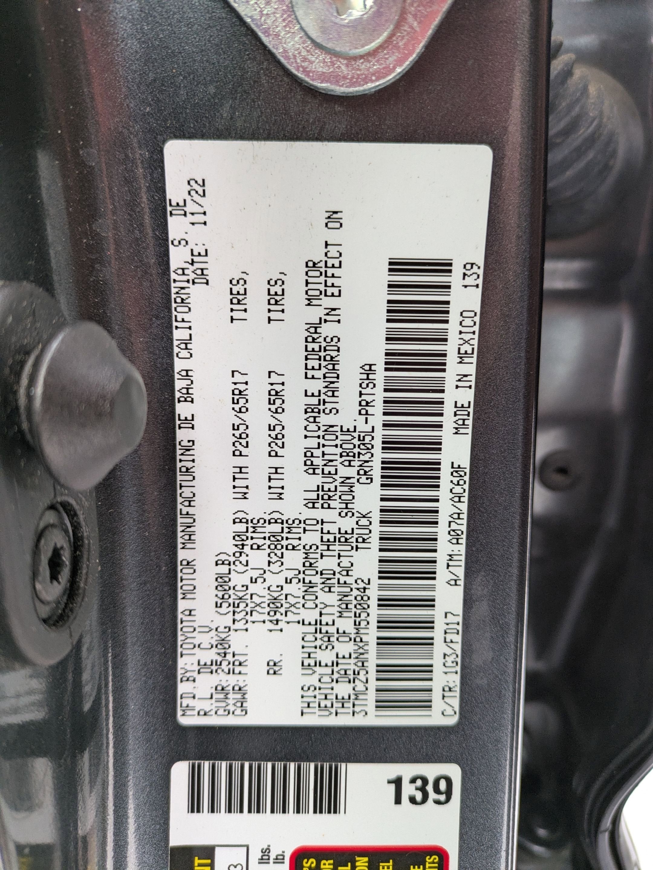 2023 Toyota Tacoma 4WD Base