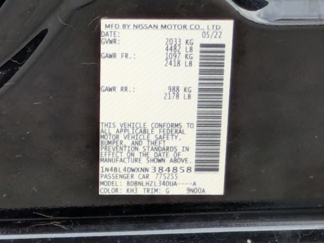 2022 Nissan Altima 2.5 SV
