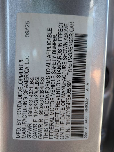 2025 Honda Accord SE