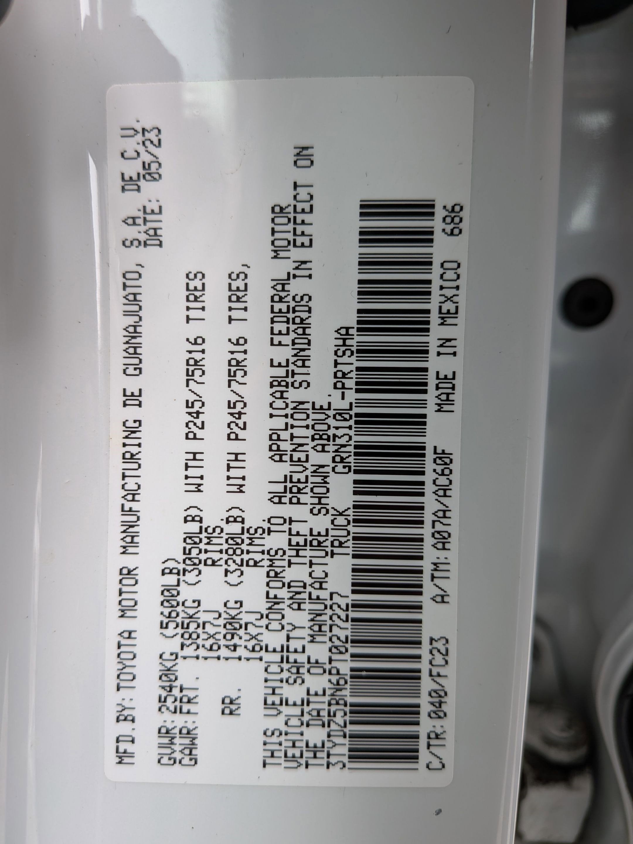2023 Toyota Tacoma SR5 LONG BED V6