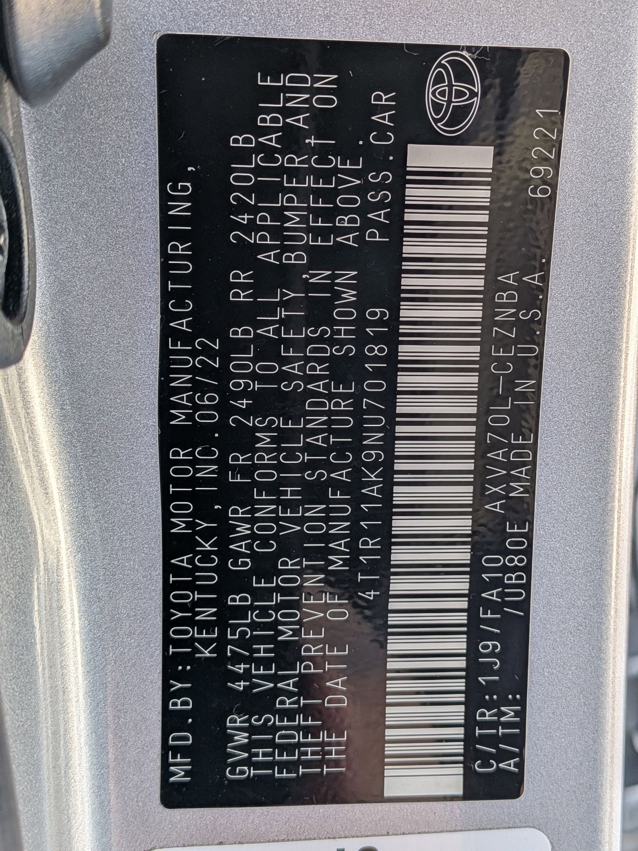 2022 Toyota Camry LE