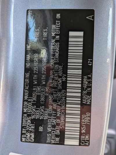 2022 Toyota Highlander Hybrid XLE
