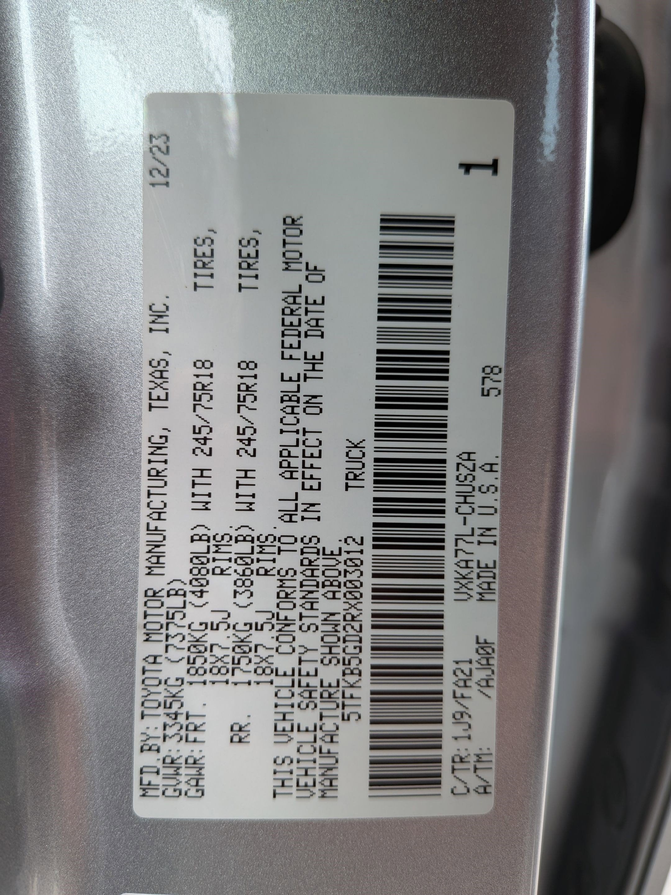 2024 Toyota Tundra SR LONG BED