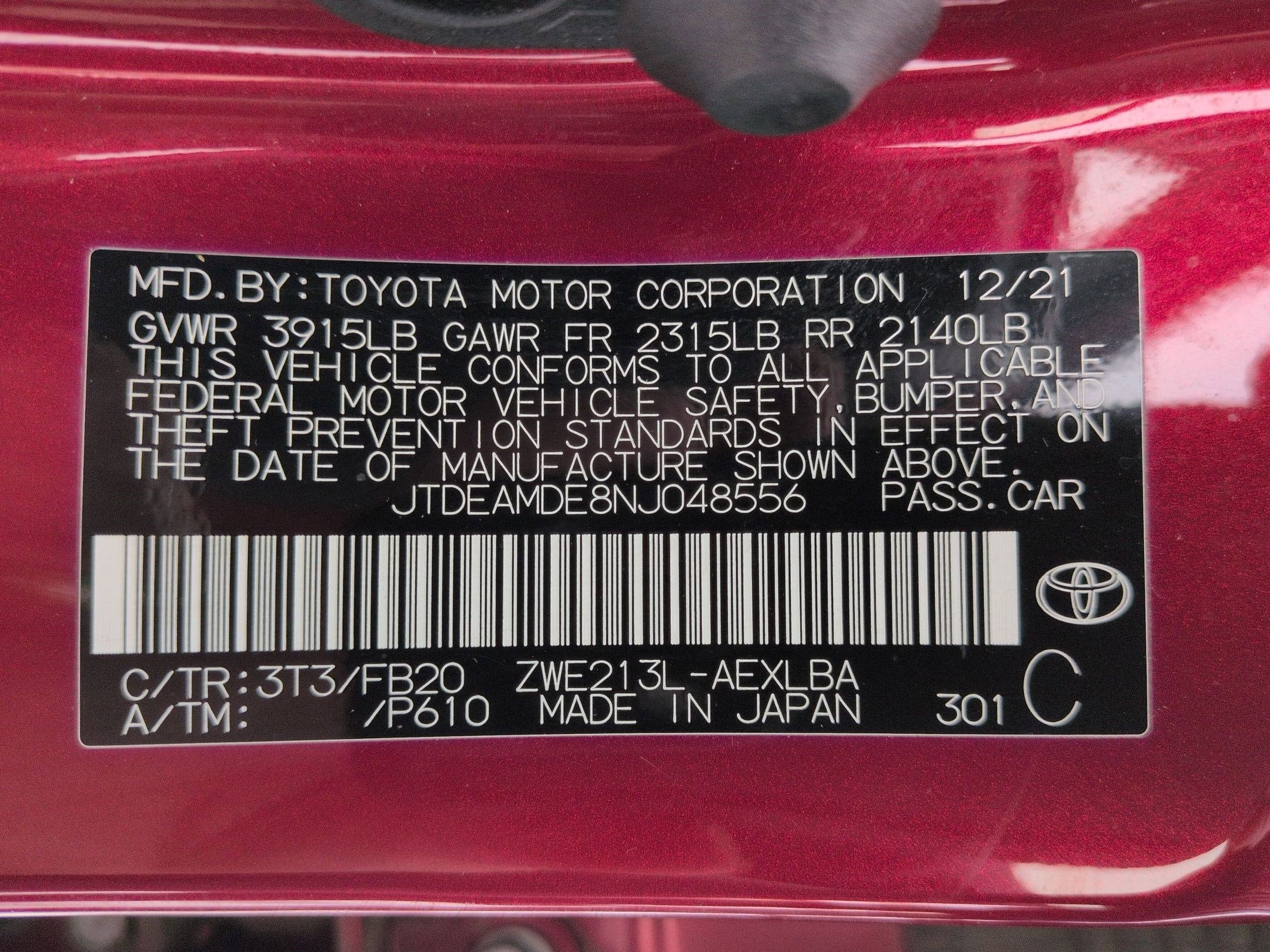 2022 Toyota Corolla Hybrid LE