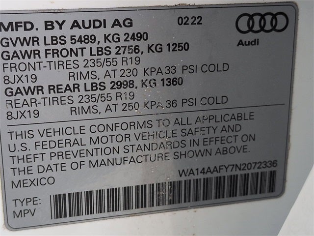 2022 Audi Q5 Sportback 45 S line Premium quattro