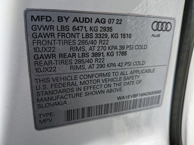 2022 Audi Q8 55 Premium Plus quattro