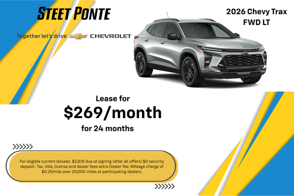 2026 CHevy Trax Lease Special