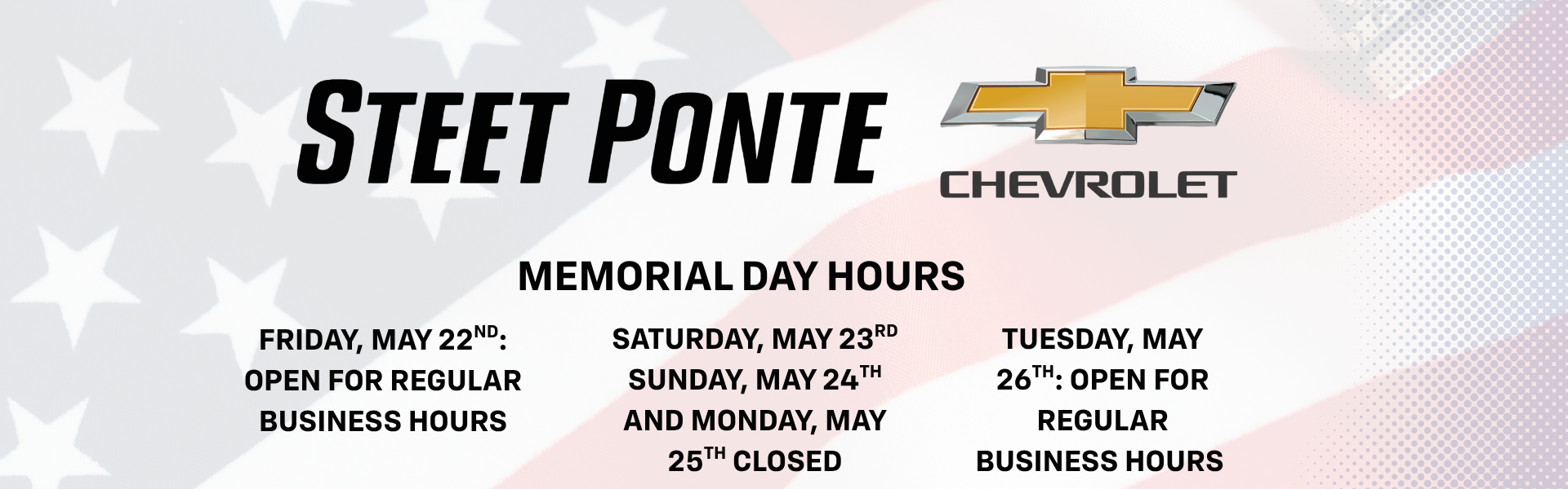 Memorial Day 2026 Hours